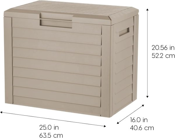 CT0430228JS_3 IRIS USA 35 Gallon Outdoor Deck Box, Lockable, Weather-Resistant, Beige | UV-Protected, Waterproof Resin, Patio Storage for Cushions, Garden Tools & Packages