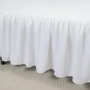 Bed Skirt Twin Size Ruffled Bed Skirt with Split Corners | 16 Inch Drop Dust Ruffle Bed Skirt with Platform, White