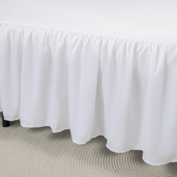 Bed Skirt Twin Size Ruffled Bed Skirt with Split Corners | 16 Inch Drop Dust Ruffle Bed Skirt with Platform, White