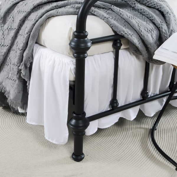Bed Skirt Twin Size Ruffled Bed Skirt with Split Corners | 16 Inch Drop Dust Ruffle Bed Skirt with Platform, White