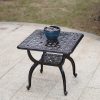 Mandolin Outdoor Patio,Rust -Resistant Cast Aluminum Side Table,Weather Resistant End Table，Coffee Table， Perfect for Patio, Backyard Or Garden. W 20.8" X H18.5(Aluminum Square, Copper)