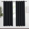 NICETOWN Black Blackout Curtain 78 inch Length, W55 x L78 Inch, 8 Grommets Top, 1 Piece, Thermal Insulated Modern Window Treatment Soundproof Drape Panel for Bedroom/Living Room