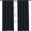 NICETOWN Black Blackout Curtain 78 inch Length, W55 x L78 Inch, 8 Grommets Top, 1 Piece, Thermal Insulated Modern Window Treatment Soundproof Drape Panel for Bedroom/Living Room