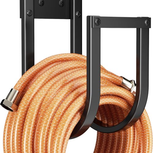 CT0431748JS_1 Garden Hose Holder Wall Mount - Metal Water Hose Hanger for Outside, Durable Hook for Garden, Garage, or Yard Storage