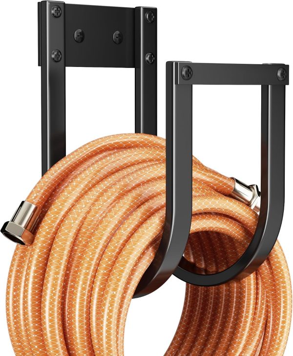 CT0431748JS_1 Garden Hose Holder Wall Mount - Metal Water Hose Hanger for Outside, Durable Hook for Garden, Garage, or Yard Storage