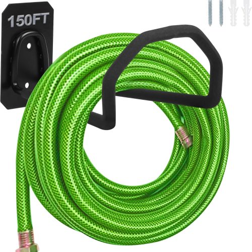 CT0431801JS_1 PeoMev Garden Hose Holder Wall Mount - Heavy Duty Water Hose Holders for Outside, Metal Hoses Hanger Sturdy Hose Reel Hooks for Garden