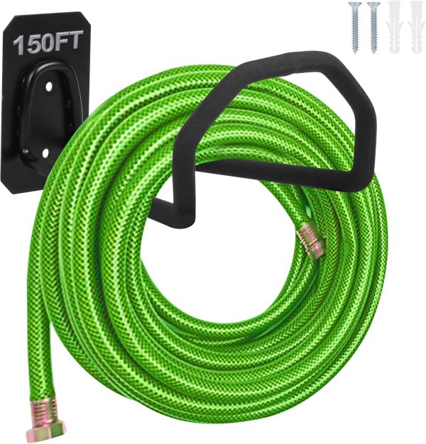 PeoMev Garden Hose Holder Wall Mount - Heavy Duty Water Hose Holders for Outside, Metal Hoses Hanger Sturdy Hose Reel Hooks for Garden