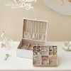 SONGMICS 2-Layer Jewelry Box, Jewelry Organizer with Handle, Removable Jewelry Tray, Jewelry Storage, Floating Effect, 8.1 x 9.4 x 4.3 Inches, Gift Idea, White UJBC165W01