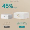SONGMICS 2-Layer Jewelry Box, Jewelry Organizer with Handle, Removable Jewelry Tray, Jewelry Storage, Floating Effect, 8.1 x 9.4 x 4.3 Inches, Gift Idea, White UJBC165W01