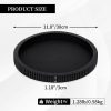Hanobe Black Decorative Coffee Table Tray, Scalloped Edge | 12" round wood centerpiece tray, ideal for living room, entryway table, kitchen island, fits modern decor.