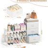 Cidaziya Expandable Closet Organizers and Storage, White Fabric Storage Dresser, 3 Drawer Dresser, Clothes Shelves for Kids, Purse Organizer Small Shoe Rack for Closet Bedroom(31.29~43.42 in)