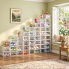 7 code Shoe Organizer, Clear Thickened Stackable Shoe Boxes with Magnetic Door, Collapsible Closet Storage Rack for Sneakers & Boots, 6 Pack White, Virgin Material, Not Recycled Plastic for Household | Thick Plastic Shoe Storage for Sneakers & Boots, Collapsible Closet Shoe Rack and Clear Shoe Box, 6 Pack White