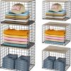 CT0433478JS_1 Widened & Heightened Closet Organizers And Storage Shelves With Top Board, Set of 3 Stackable Closet Shelf Organizer Storage Bin Basket For Clothes Sweaters,Space-saving, Sturdy,Wider Higher Size
