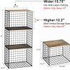 CT0433478JS_2 Widened & Heightened Closet Organizers And Storage Shelves With Top Board, Set of 3 Stackable Closet Shelf Organizer Storage Bin Basket For Clothes Sweaters,Space-saving, Sturdy,Wider Higher Size