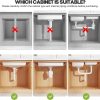 CT0433790JS_2 1 Pack Expandable Under Sink Organizers And Storage With Upgrade Ball-Bearing Slide Tracks,2-Tier Pull Out Under Cabinet Organizer Height Adjustable,Slide Out Under Sink Drawers-Black(Patent Pending)