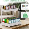 CT0433965JS_4 Under Sink Organizer Bathroom Kitchen: 2 Pack 2 Tier Metal Under Cabinet Storage with Height-adjustable Shelf and Pull out Rack for Pantry Vanity Cupboard Counter Countertop, White