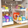 CT0434019JS_1 TATAANTY Under Sink Organizer 2 Pack, 2 Tier Metal Under the Sink Storage, Heavy Duty Slide out Pull out Cabinet Organizer, Height Adjustable for Kitchen Bathroom Pantry Closet Organization Rack