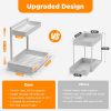 CT0434019JS_3 TATAANTY Under Sink Organizer 2 Pack, 2 Tier Metal Under the Sink Storage, Heavy Duty Slide out Pull out Cabinet Organizer, Height Adjustable for Kitchen Bathroom Pantry Closet Organization Rack