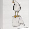 Seagull Beach Bathroom Decor, Seagull Wooden Box Signs Coastal Decor, Funny Wood Signs for Bathroom Restroom Toilet Counter Shelf , 5x5 Inch