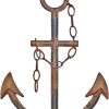 WALL CHARMERS 16" Cast Iron Metal Anchor Wall Decor (Rustic)
