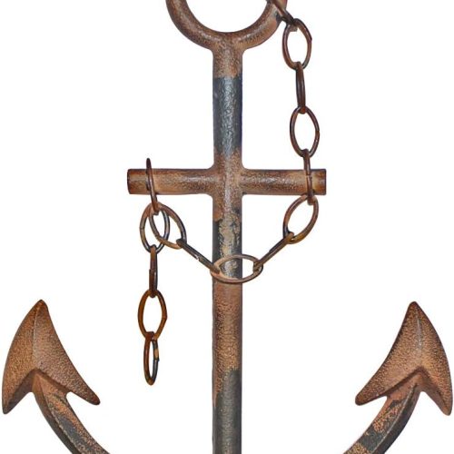 CT0434286JS_1 WALL CHARMERS 16" Cast Iron Metal Anchor Wall Decor (Rustic)
