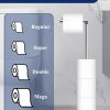 Toilet Paper Holder Stand, Free Standing Toilet Paper Roll Holder with Reserve, Modern Bathroom Toilet Paper Stand for 4 Rolls, Chrome, Housen Solutions