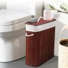 Bamboo Toilet Paper Storage with Lid & Handel, 8 Gallons (30L), Sturdy Toilet Paper Basket, Organizer for Bathroom, Kitchen, Holder with Storage, Brown