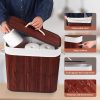 Bamboo Toilet Paper Storage with Lid & Handel, 8 Gallons (30L), Sturdy Toilet Paper Basket, Organizer for Bathroom, Kitchen, Holder with Storage, Brown