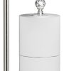 KASUNTO Toilet Paper Holder for Bathroom, Heavy Weighted Metal Free Standing Toilet Paper Holder Stand with Crystal Ball, Toilet Paper Roll Stand for Bathroom Accessories