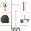 KASUNTO Toilet Paper Holder for Bathroom, Heavy Weighted Metal Free Standing Toilet Paper Holder Stand with Crystal Ball, Toilet Paper Roll Stand for Bathroom Accessories