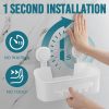 CT0434771JS_2 TAILI Shower Caddy Suction Cup 2 Pack, Heavy Duty Bathroom Organizer, Removable Shelves for Inside Shower, Shampoo, Waterproof Suction Plastic Storage for Bathroom Accessories Holder, White