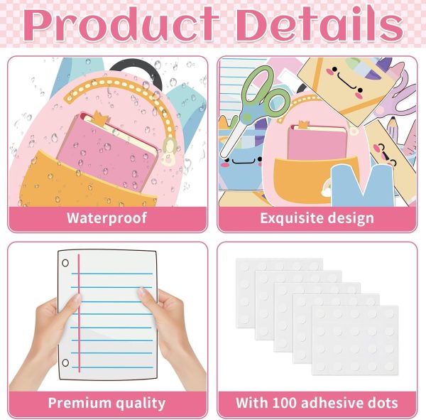 Welcome Back to School Bulletin Board Set - Colorful First Day of School Theme with School Supplies, Pencil, Notebook, Schoolbag Paper Cutouts - Ideal for Classroom and Back to School Party Decor