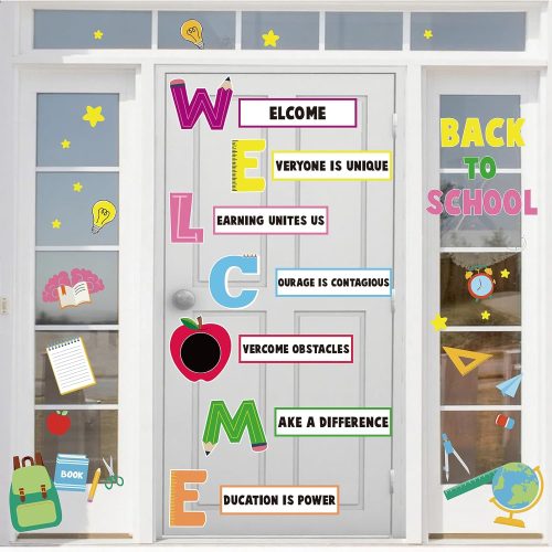 Welcome Back to School Bulletin Board Set Welcome Back Classroom Decorations Motivational Inspirational Quotes Bulletin Board in Our Back to School Era Cutouts for School Chalkboard Wall Door Decor