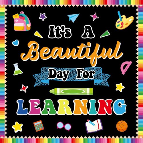 Classroom Bulletin Board Decorations Welcome Back to School Bulletin Set It's a Beautiful Day for Learning Classroom Decoration Colorful Cutouts for Teacher Kindergarten Preschool School Wall Decor