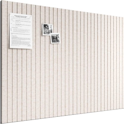 Bumusty Large Cork Board Alternative-48 x 36" Felt Bulletin Board Tiles, with 30 Pushpins, 70 Adhesive Tabs, Fine-Stripe 12-Pack, Cork Boards for Office Push Pin Board Felt Board-Oatmeal