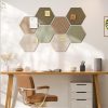 CT0435083JS_4 Fluxynara Hexagon Cork Board Alternative for Walls Decor-8-Pack Felt Bulletin Board Tiles,with 30 Pushpins,50 Adhesive Tabs for Office,Classrooms & Home Pin Board Felt Board-Linen Dusk