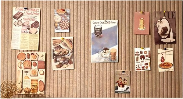 24x16 inches Large Bulletin Board, Decorative Felt Pin Board, 0.35“ Thick Foldable Photo Display Board with Self-Adhesive Tape, Vision Board for School Home Kitchen Office Walls - Dark Camel