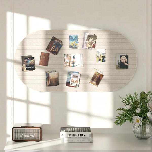 Felt Bulletin Board 47" x 24", Cork Board Alternative with 30 Push Pins | 4 Customizable Modular Decorative Felt Pin Board, Vision Board for Office Home Bedroom Wall Decor, Photo Picture Display