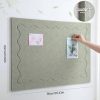 Eaasty Scalloped Felt Bulletin Board 36" x 24" Decorative Adhesive Picture Board for Wall, 6 Panels with Push Pins and Pads Memo Display for Back to School Classroom Home Office(Sage Green)