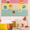 Decorative Felt Wall Tiles Bulletin Board - Large 47" x 35" Modern Pin Board Wall System for Home, Nursery, Dorm & Classroom - 12 Pack Cork Board Alternative with Push Pins & Adhesive Tabs (Sherbet)