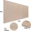 CT0435149JS_2 Foldable Large Bulletin Board, 72x48 Inches Cork Board Alternative, Large Felt Board Decorative Pin Board for Wall, Foldable Photo Board Self-Adhesive Vision Board with 36 Pushpins Khaki