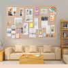 CT0435149JS_3 Foldable Large Bulletin Board, 72x48 Inches Cork Board Alternative, Large Felt Board Decorative Pin Board for Wall, Foldable Photo Board Self-Adhesive Vision Board with 36 Pushpins Khaki