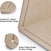 CT0435149JS_4 Foldable Large Bulletin Board, 72x48 Inches Cork Board Alternative, Large Felt Board Decorative Pin Board for Wall, Foldable Photo Board Self-Adhesive Vision Board with 36 Pushpins Khaki