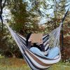 CT0435806JS_4 Halalona Hammock Chair Hanging Hammock Chair Rope Swing 2 Cushions Included-Sturdy & Durable Soft Cotton Hand Woven Hammock Swing for Bedroom, Porch, Patio-Indoor/Outdoor