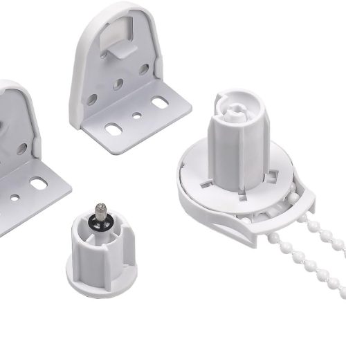 HUIYEETEX 25mm Metal Bracket Upgrade Roller Blind Fittings Spare Kit, Window Shade Repiar Kit Complete with Metal Brackets & End Plug, Shade Weight Max Load 6.6 LBS (3 KGS)