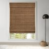 CT0437014JS_1 LazBlinds Cordless Bamboo Roman Shades, 36x64, Highfield Teak | Privacy Blinds for Interior Windows, Room Darkening Roll Up Bamboo Blinds for Home & Patio