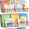 X-cosrack 4-Pack Wall Mounted Metal Kids Bookshelf, Floating Book Shelves for Kids Nursery Toddler Classroom, Hanging Book Shelf Organizer for Room Decor, Black