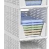 Sorbus Stackable Shelf Organizer Baskets – Plastic Closet Organizer for Clothes, Pantry, Bathroom, Kitchen & Garage – Open Front Storage Bins for Cabinets, Countertops & Under Shelf Organization