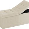 30.5-INCH Storage Ottoman Bench, Footrest with Storage, End of Bed Bench Coffee Table for Living Room, Bedroom, Entryway, Beige