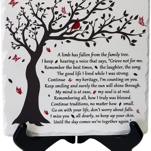 A Limb Has Fallen from The Family Tree Sympathy Plaque with Wooden Stand In loving memory of loved Wall Decor Table Decor Bereavement Condolences Gifts